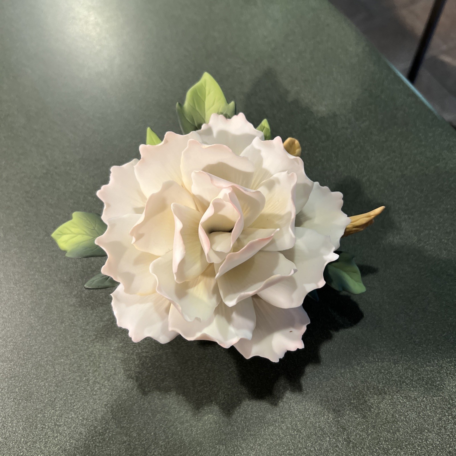 Andrea By Sadek Handcrafted Porcelain Peony Flower Sculpture Figurine