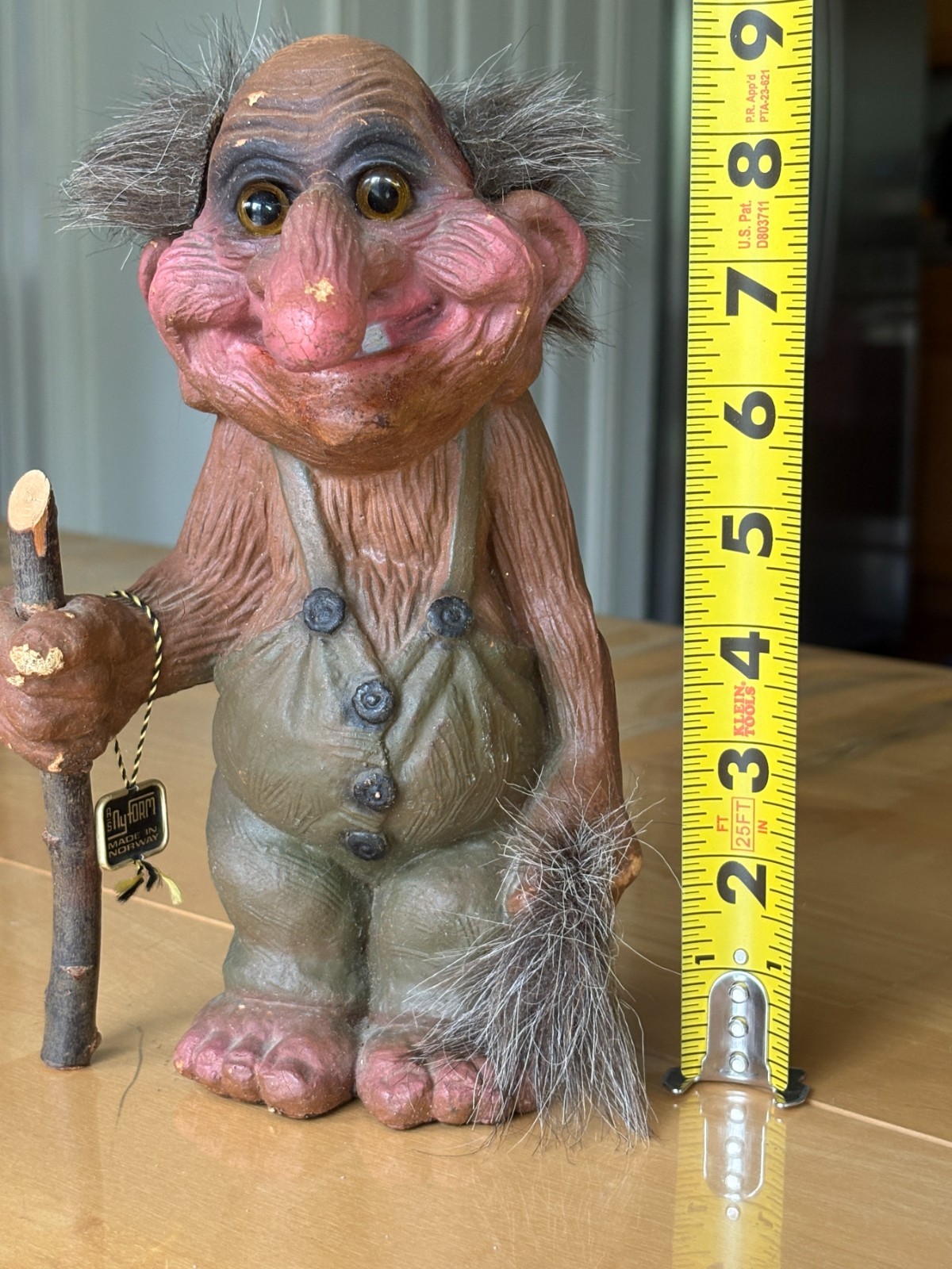 Nyform #111 with tag Norway Troll with Walking Stick 8 5/8 ” tall
