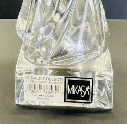 Mikasa Herald Collection 8″ Angelic Mandolin Figurine Full Lead Crystal Germany