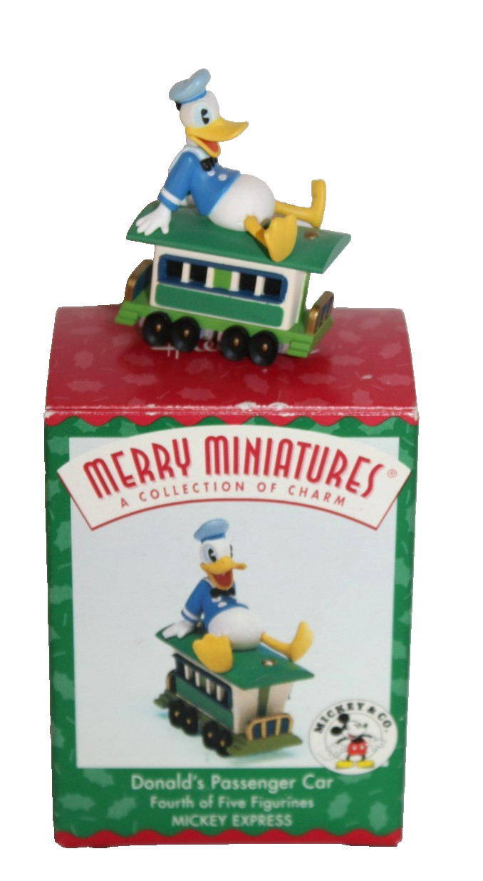EUC Hallmark Merry Miniatures Mickey Express Donald Duck Passenger Car IN BOX-G9