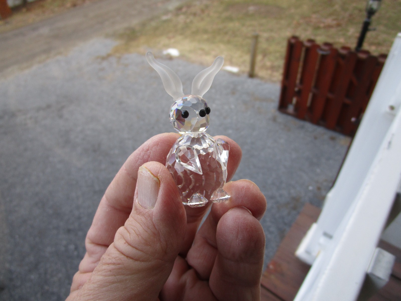 Collectible Asfour Crystal Rabbit Miniature Figurine 2.36″ With Frosted Ears!!!!