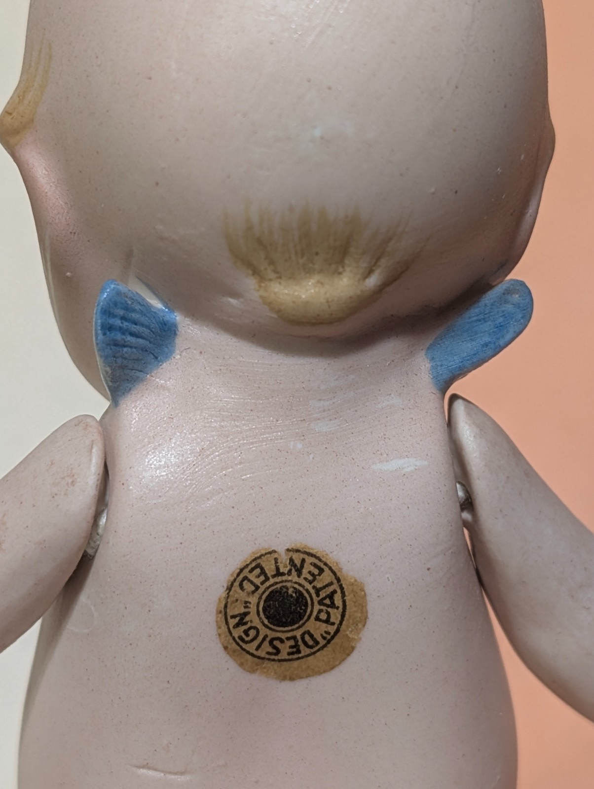 Antique Rose O’Neill Kewpie Jointed Arms Bisque Figurine 5.75″ Incised Signature