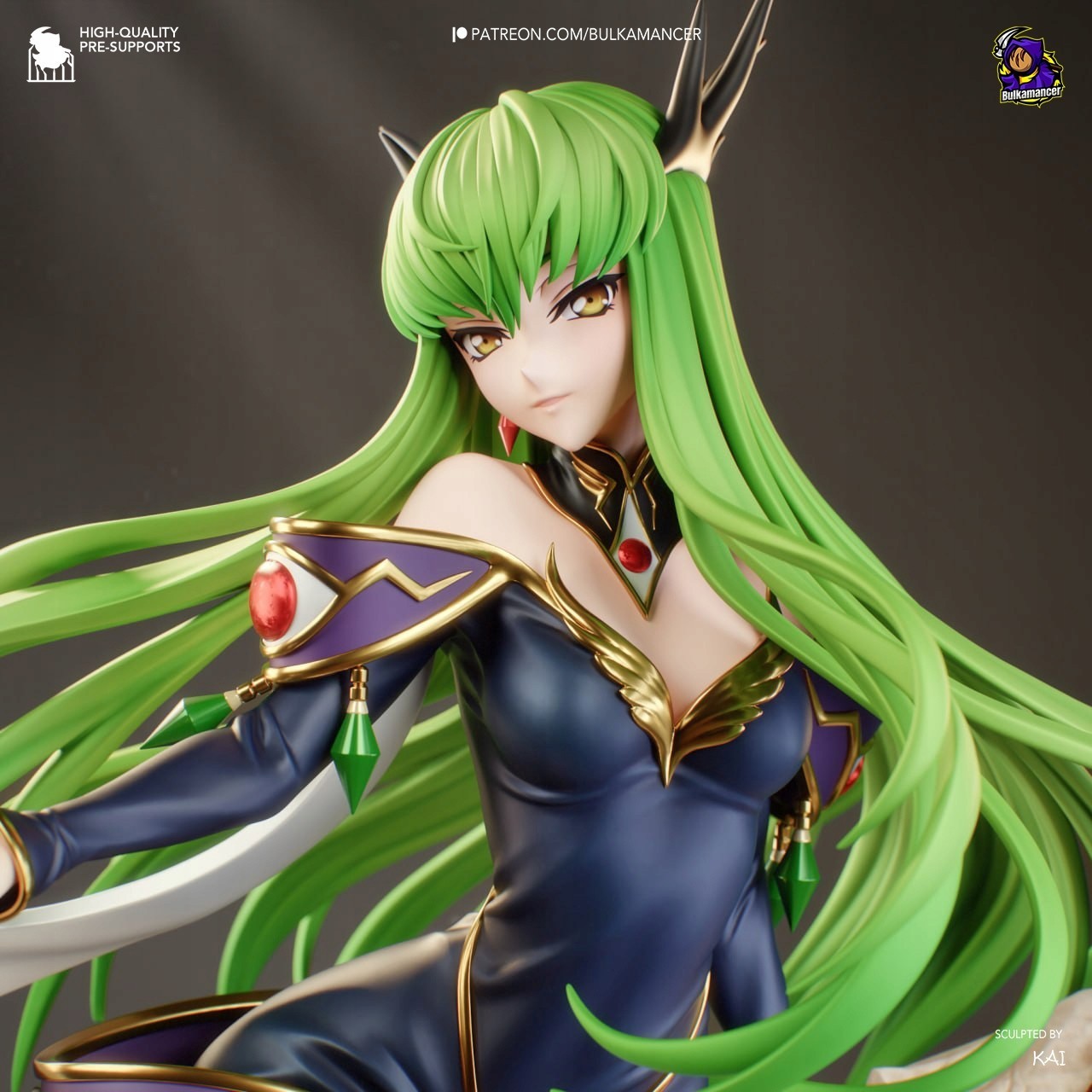 Green Witch Bulkamancer UNPAINTED 3D Printing on Demand – SFW figure model kit