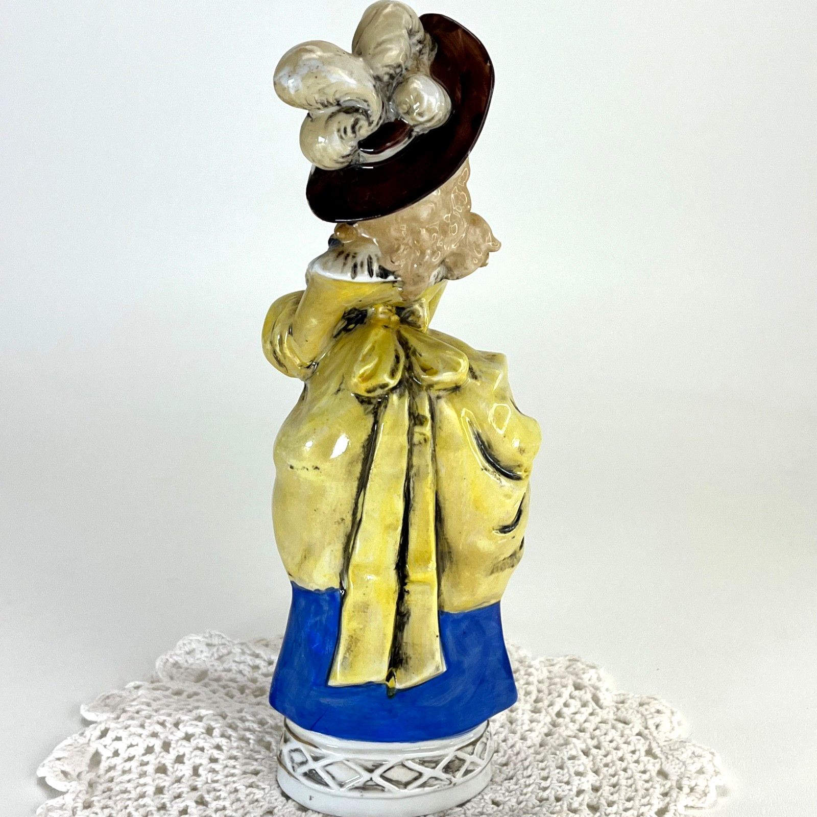 Antique German Rococo Revival Porcelain Lady Figurine 10″ Thüringen Style