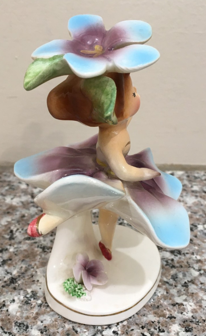Vintage Geo Z Lefton 1957 Flower Ballerina Japan 595 Ceramic Figurine RARE!
