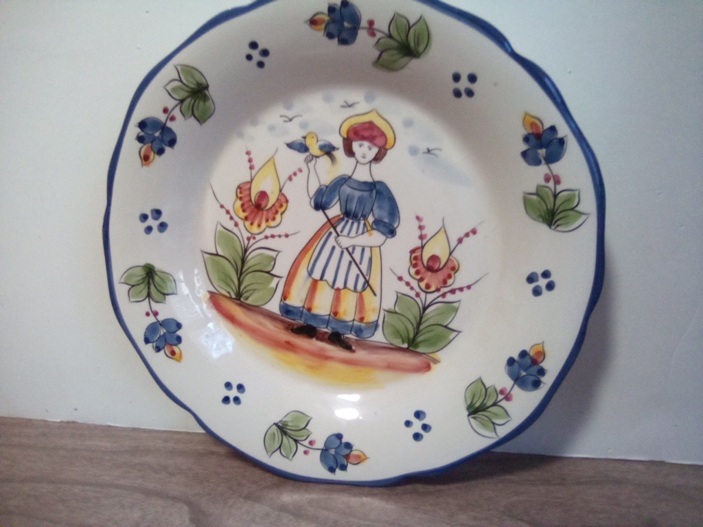 JAY WILLFRED DECORATIVE PLATE Andrea By Sadek PORTUGAL 445 WOMAN WITH BIRD