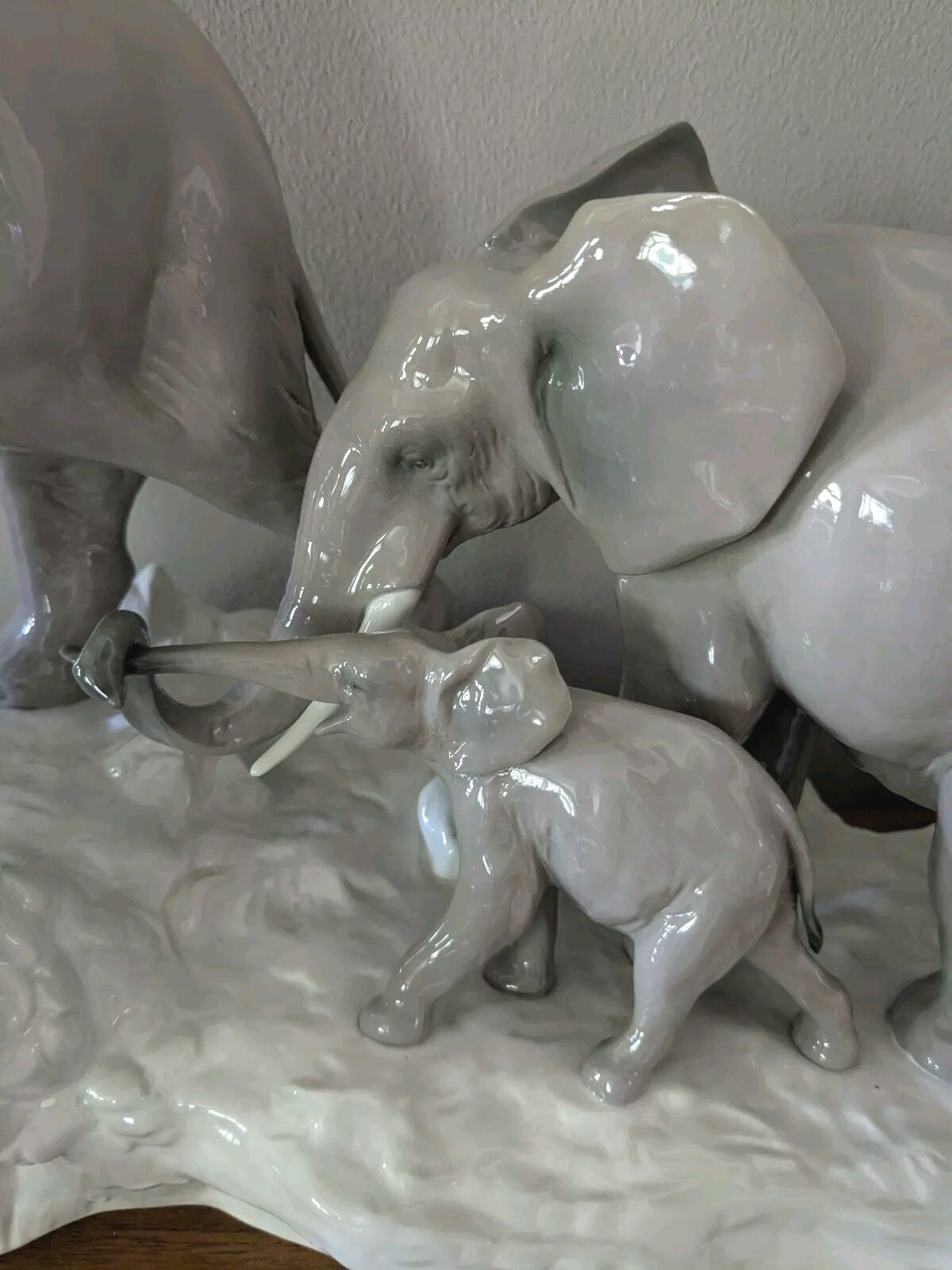 Lladro Elephant Family Figurine Excellent Condition