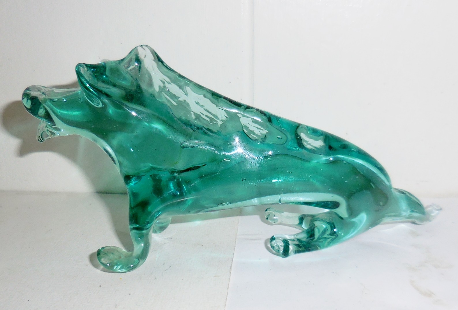 VINTAGE ART GLASS FIGURINE PAPERWEIGHT ABSTRACT ANIMAL DESIGN