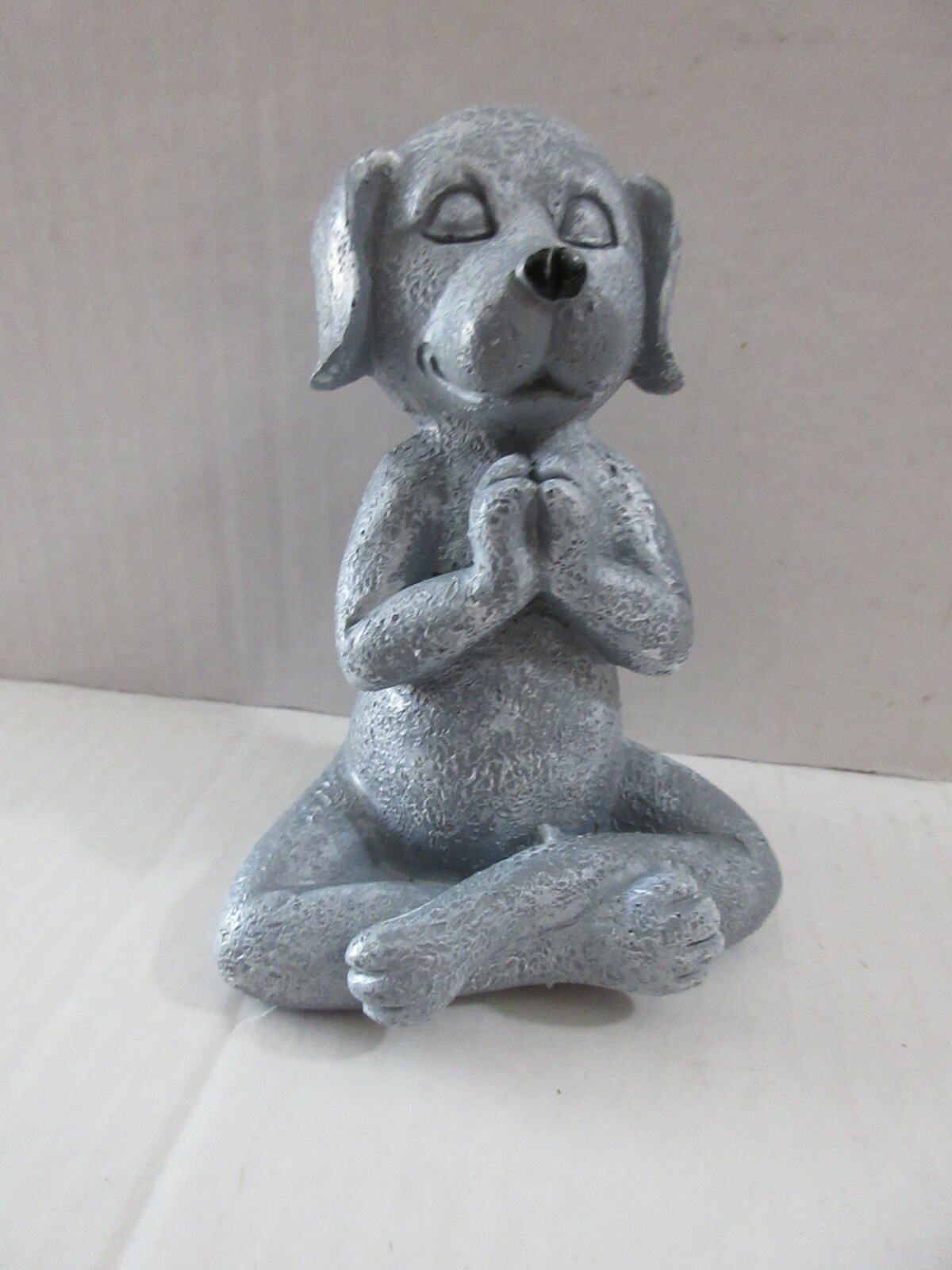 Praying Dog Puppy Figure Figurine Trinket Decor Statue Approx.- 5″ x 3.5″ Gray
