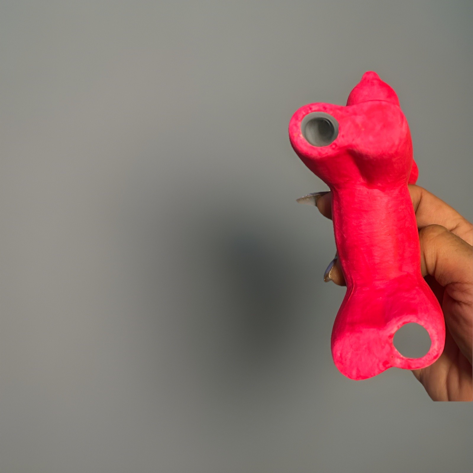 Hot pink ceramic animal balloon dog puppy poodle 4.5”x 5.5”