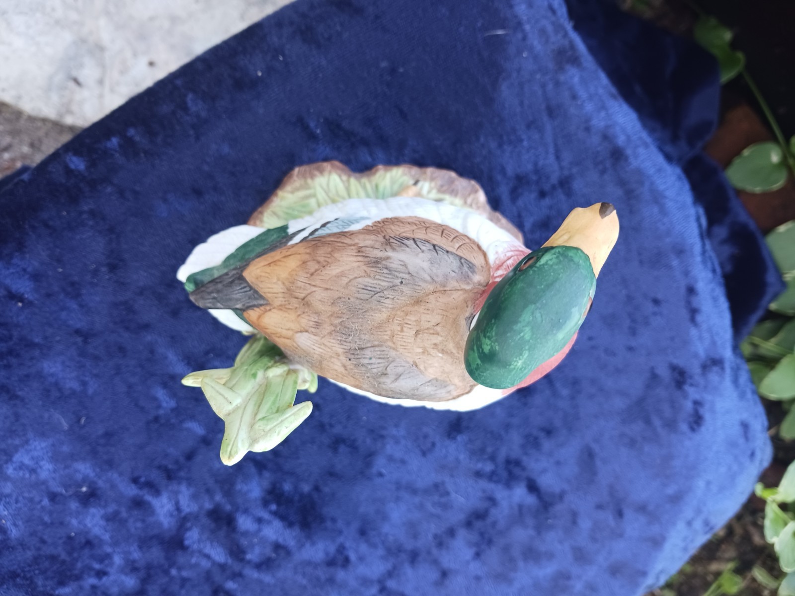 Rare Porcelain VTG Mallard Duck Wild Bird #1456 Figurine In Grass. Homco