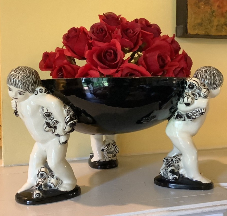RARE Wiener Werkstatte Putti Centerpiece, c1910, Art Nouveau, Michael Powolny
