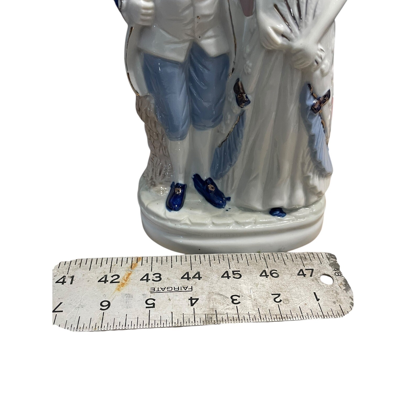Porcelain Figurine Colonial Couple Statue Display Decor Vintage Style