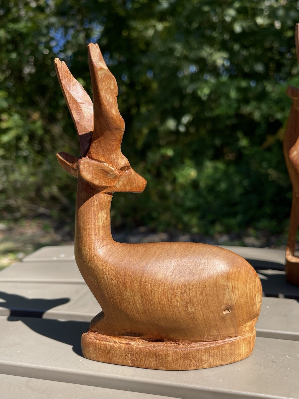 Hand Carved Wooden Antelopes Made In Kenya Mid Century Lot Of 3 – Rustic
