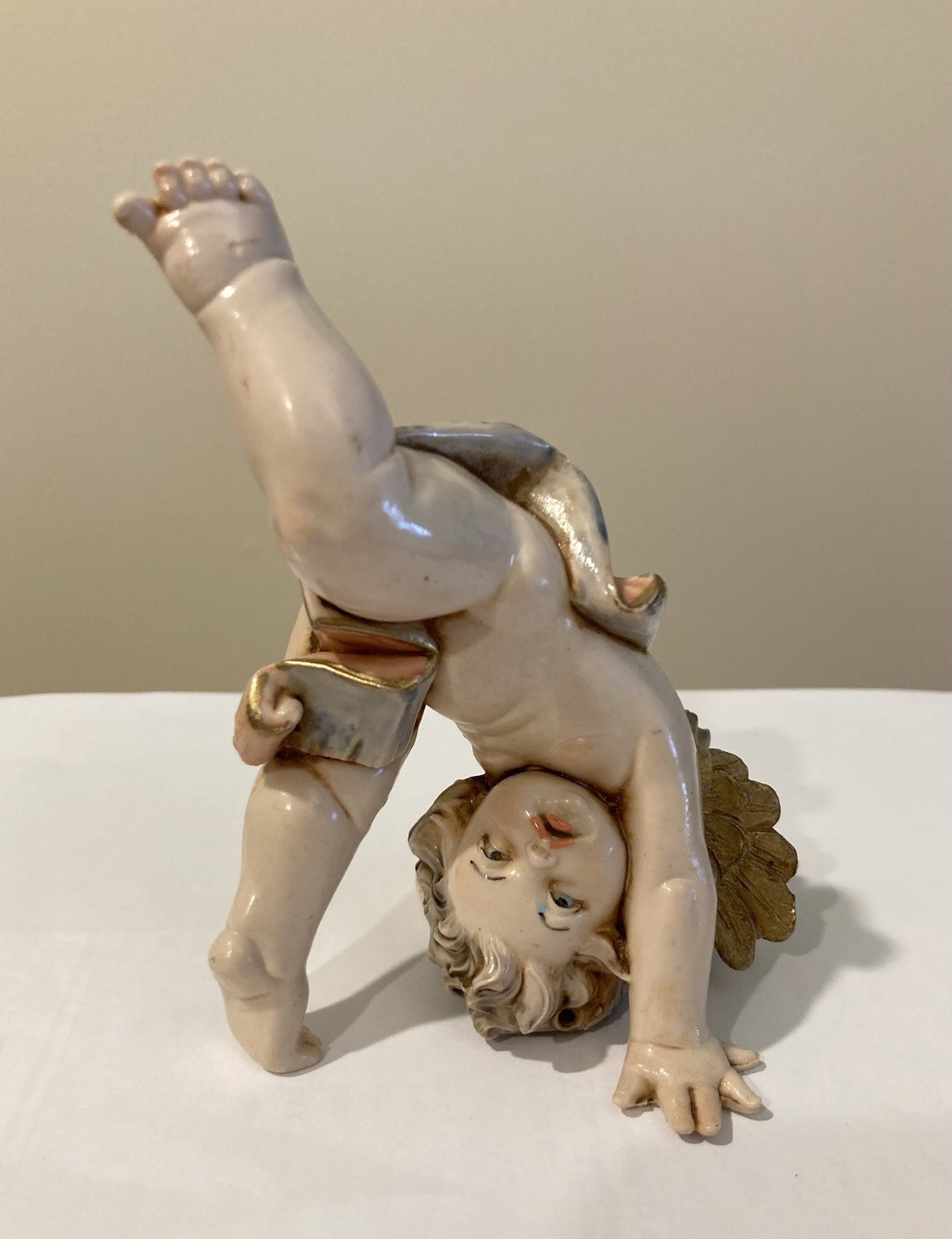 Fontanini Depose Italy Simonetti Tumbling Posed Angel Cherub 1988 Figurine #576