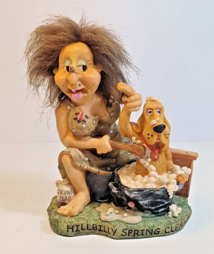 Vintage Hillbilly Holler Hillbilly Spring Cleanin’ Figurine 1980’s