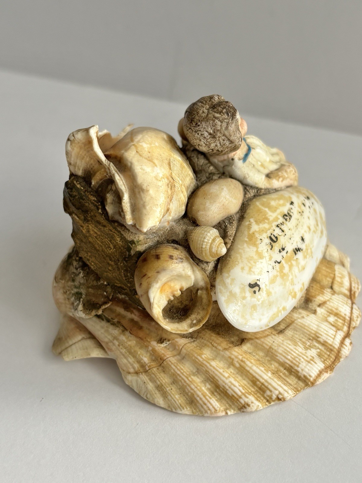 Victorian Antique Seashell Art Porcelain Figurine 1904 Worlds Fair Souvenir