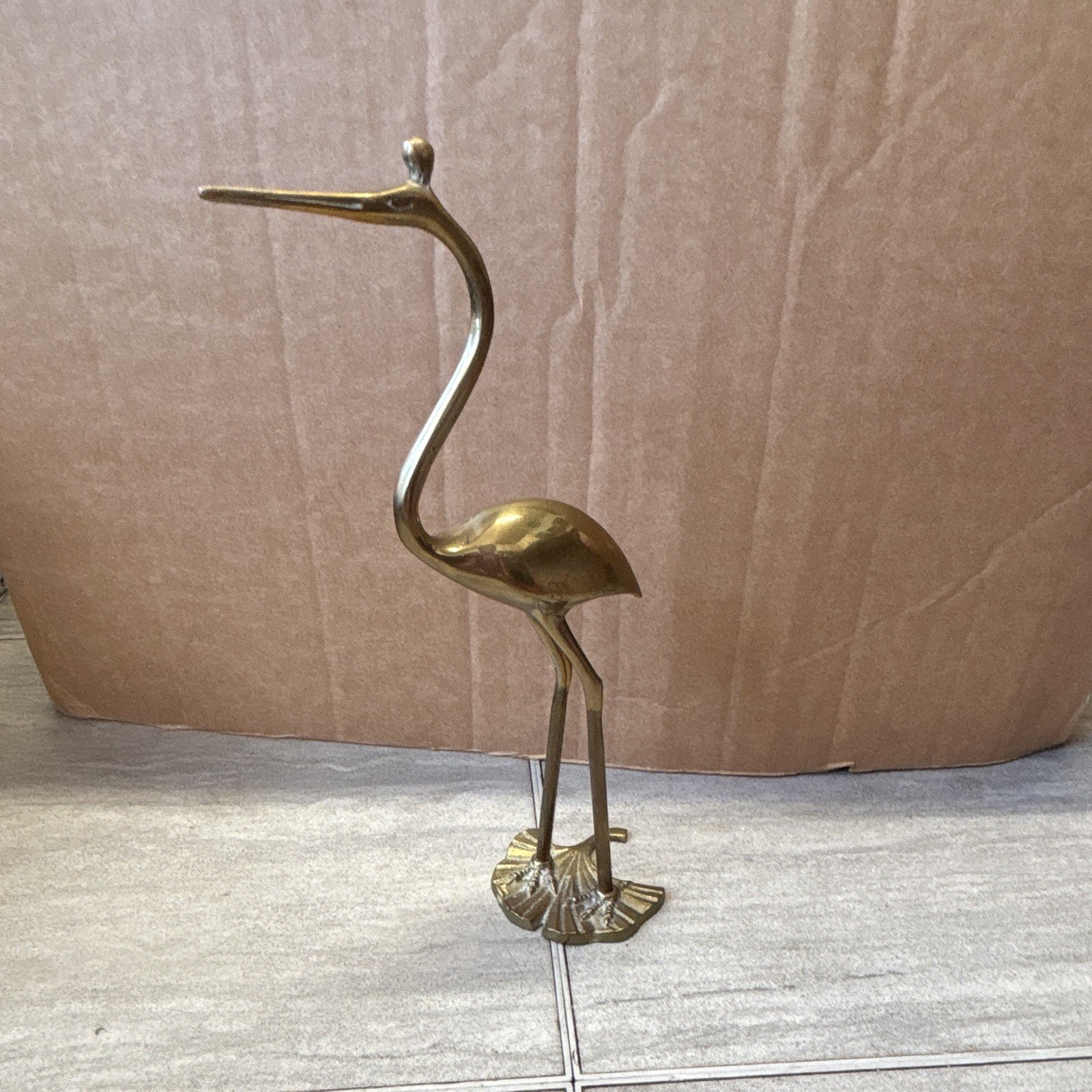 Gold Metallic Metal Bird Figurine Statue, 3D Effect Animal Theme, Solid