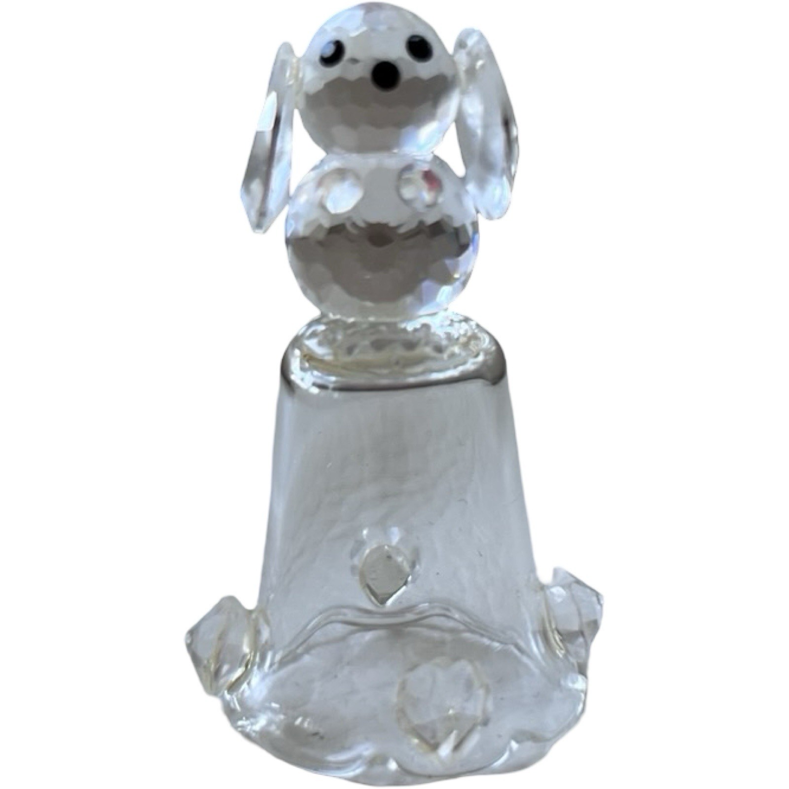 Crystal Figuring Thimble with Dog on Top Small Tchotchke 1.75” Hearts Around