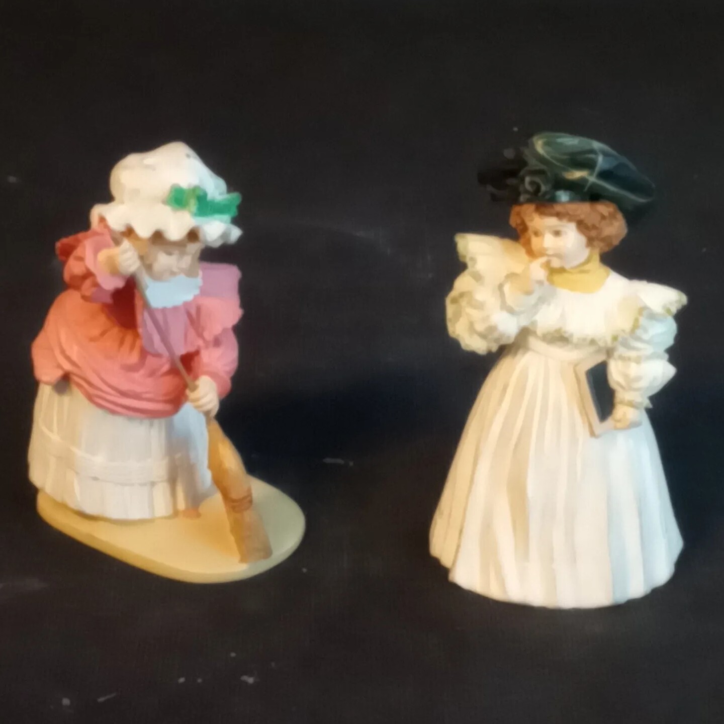 1991 Maud Humphrey Bogart Figurines Cleaning House & School Days Thailand EUC