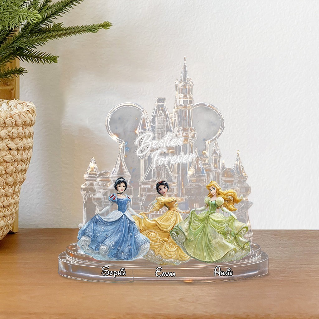 Personalized Disney Castle Girls Princesses Acrylic Plaque Wooden Block Decor