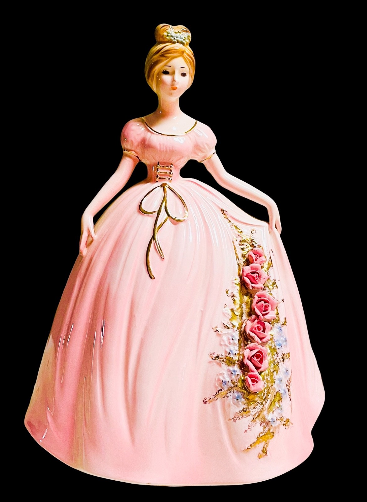 Josef Originals PINK DRESS Elegant Lady Series Porcelain Sculpture 9″ Circa 1960