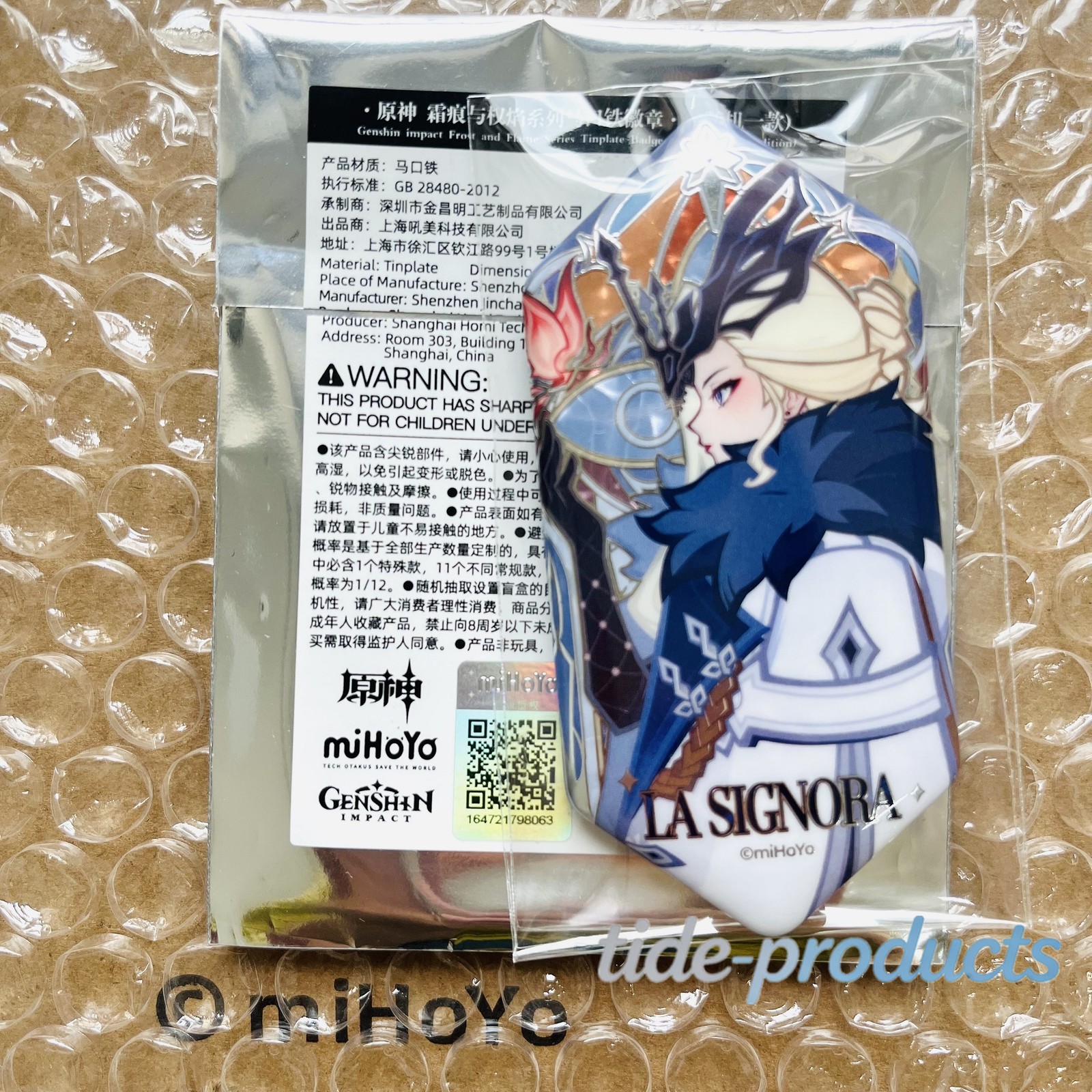 miHoYo Official Genshin impact Fatui La Signora Figure Acrylic Stand Badge Card