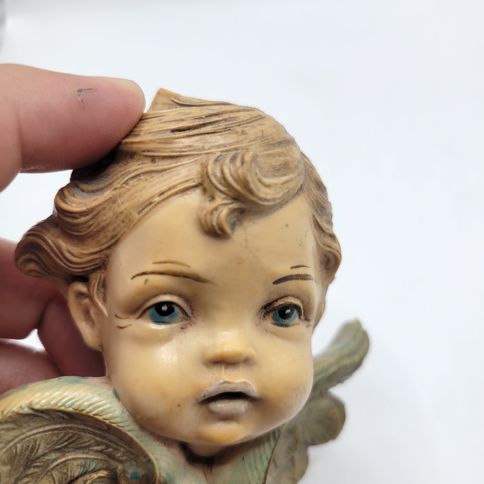 Vintage Boy Fontanini Cherub Head Depose Italy Spider Mark 68