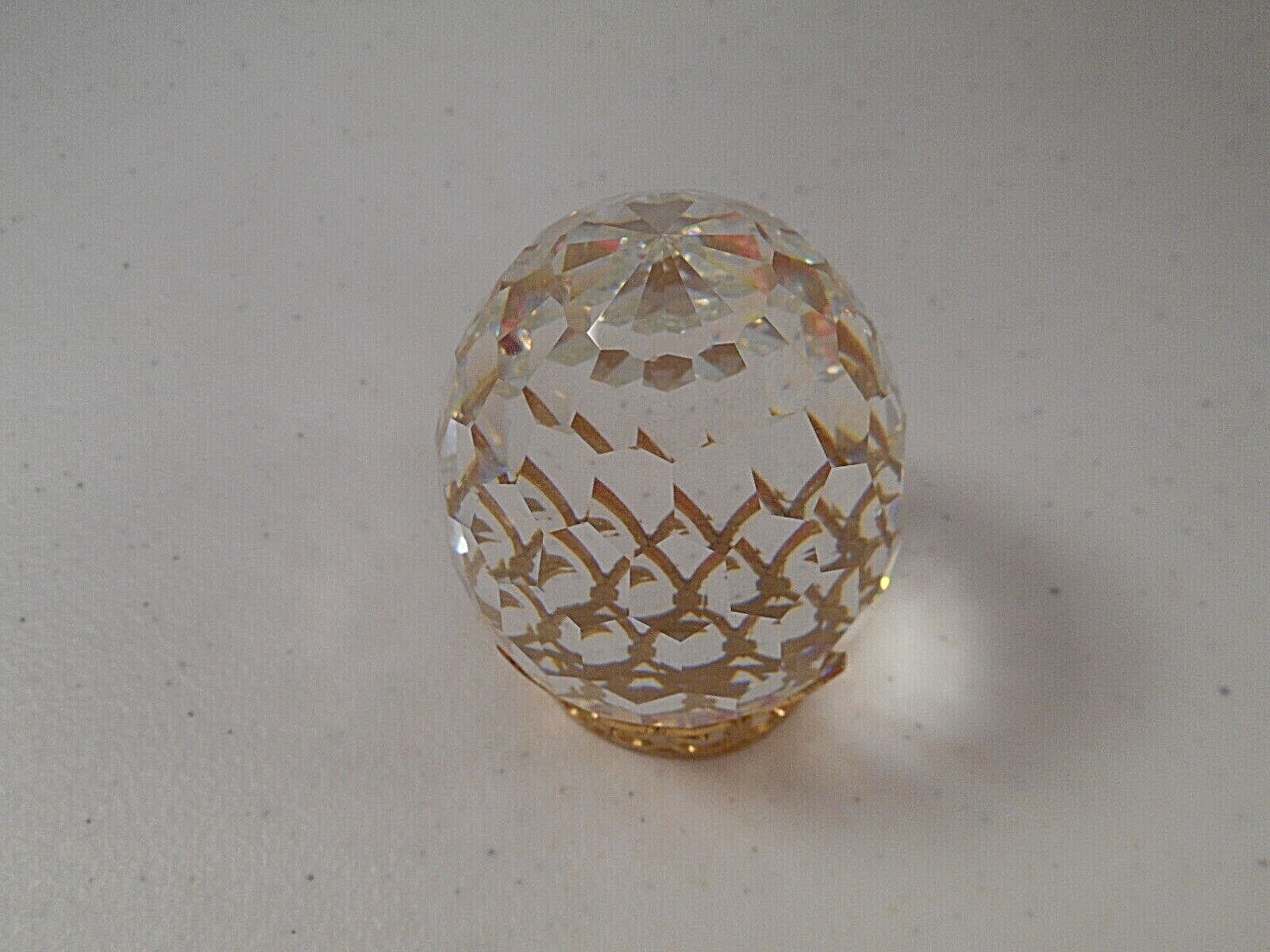 Crystal Paperweight Figurine FACETED EGG 2.5in Tall with Stand