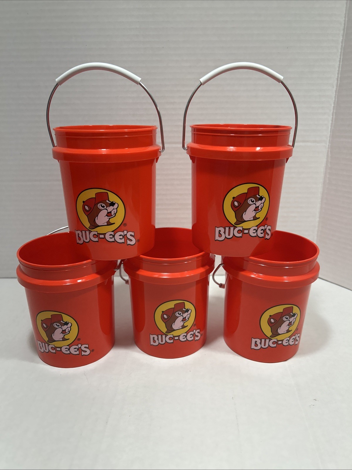 Lot Of 5 Buc-ees Mini Bucket 4” Tall