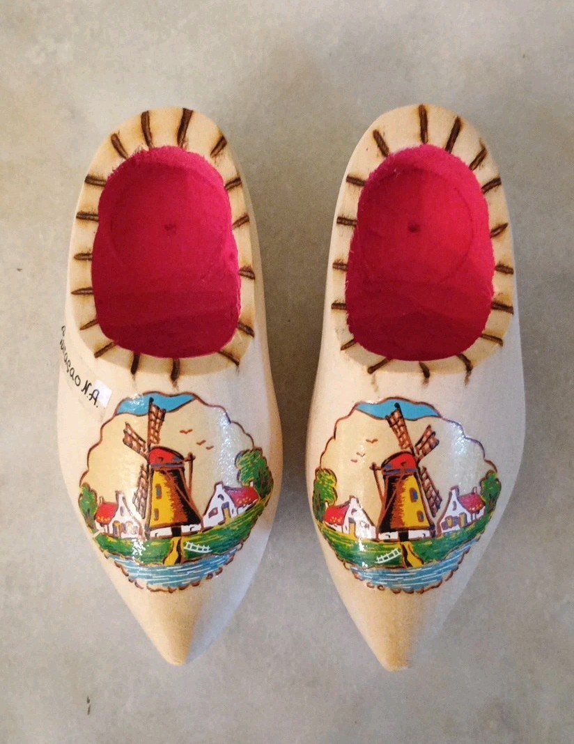 Curacao Caribbean Wooden Dutch Shoe Mini Clogs Windmill Souvenir Holland Decor