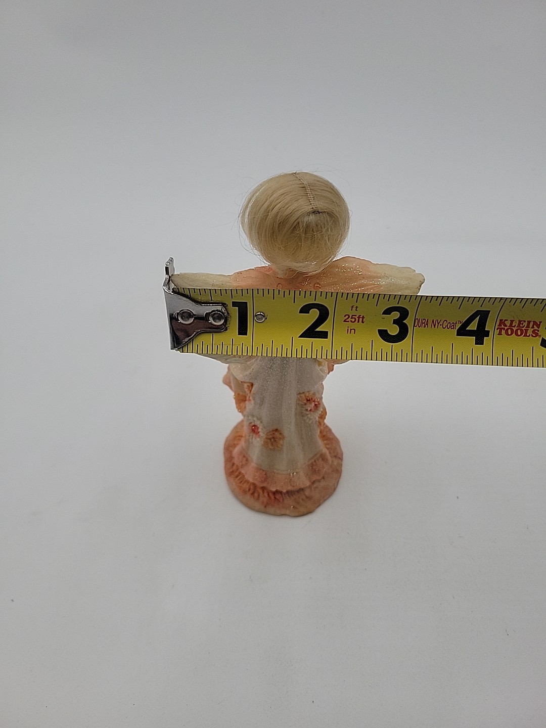 Vintage Fairy Figurine with Floral Dress, Blonde Hair 6 inches Tall