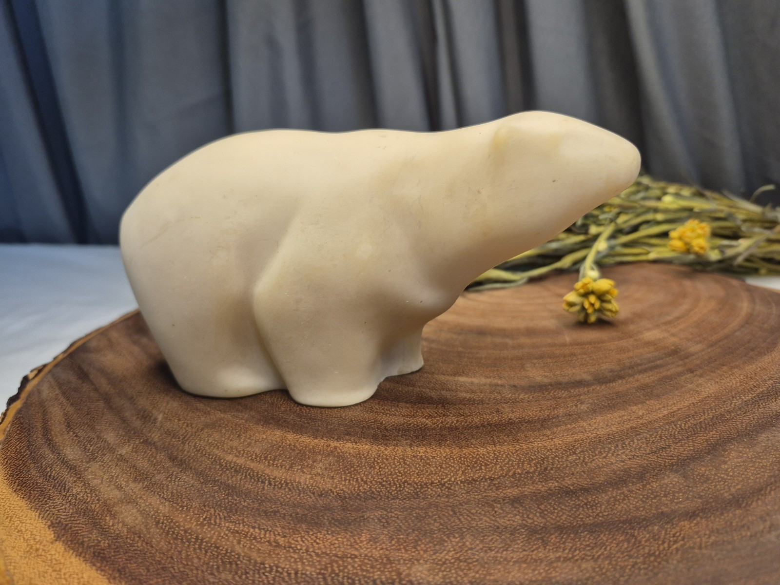 Vintage Composite Resin Polar Bear Figure Statue Sculpture 3″ h heavy