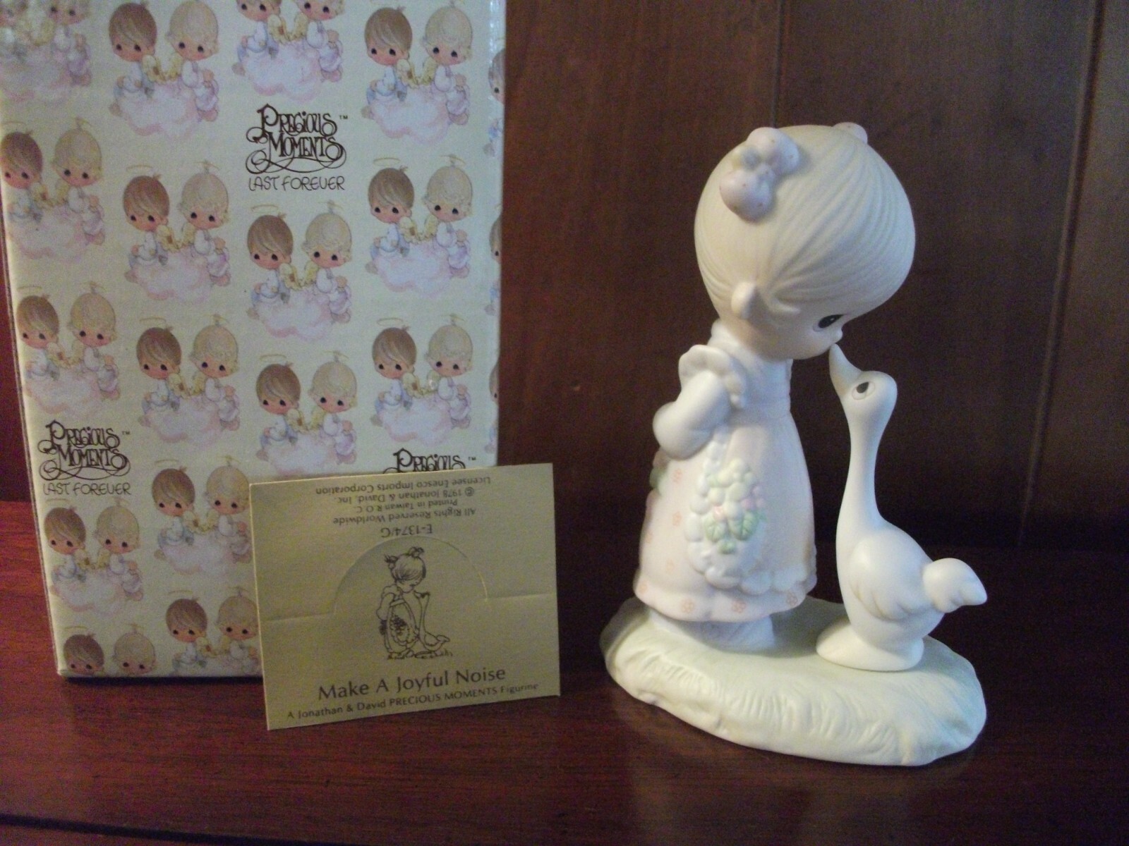 Precious Moments “Make A Joyful Noise” Figurine (1978) J&D Trumpet Mark