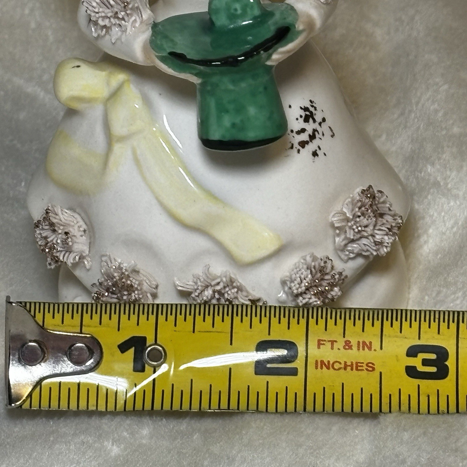 Vintage Napco Girl Angel March Birthday 1294 Japan Figurine Spaghetti Glass