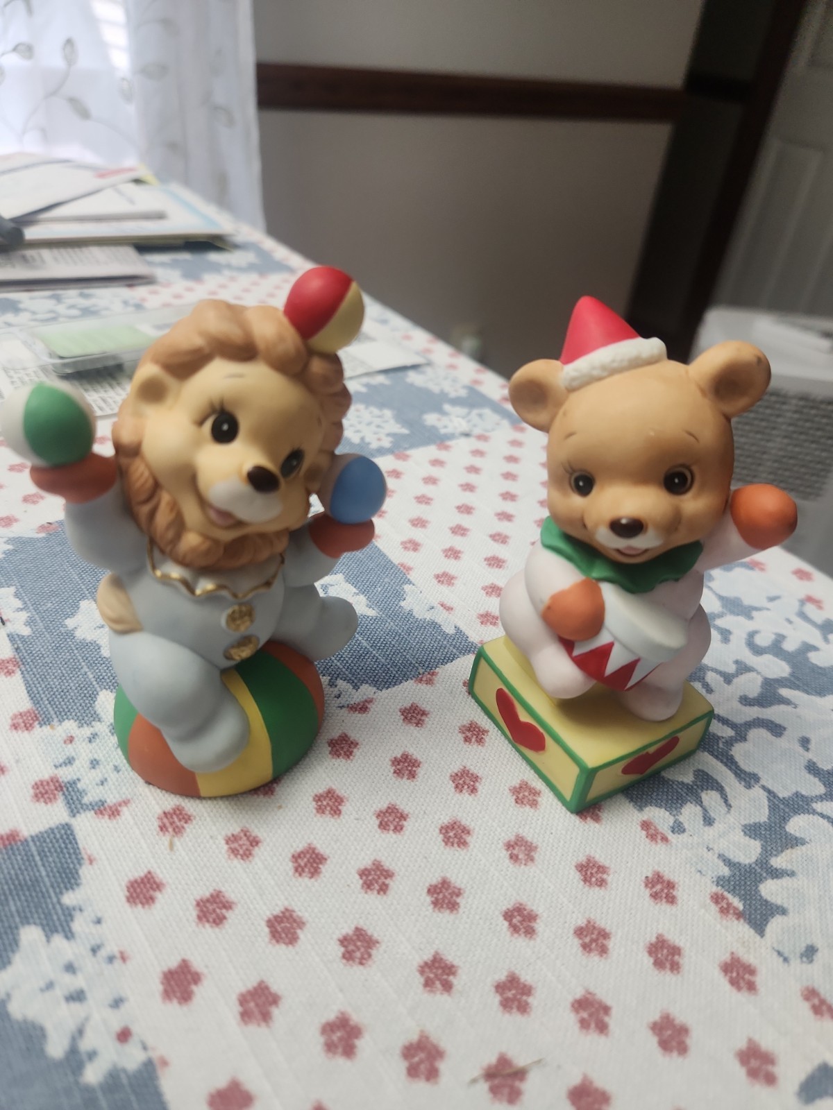 Homco Baby Circus Clown Animals #1423 Lion & Bear Home Interior Figurines