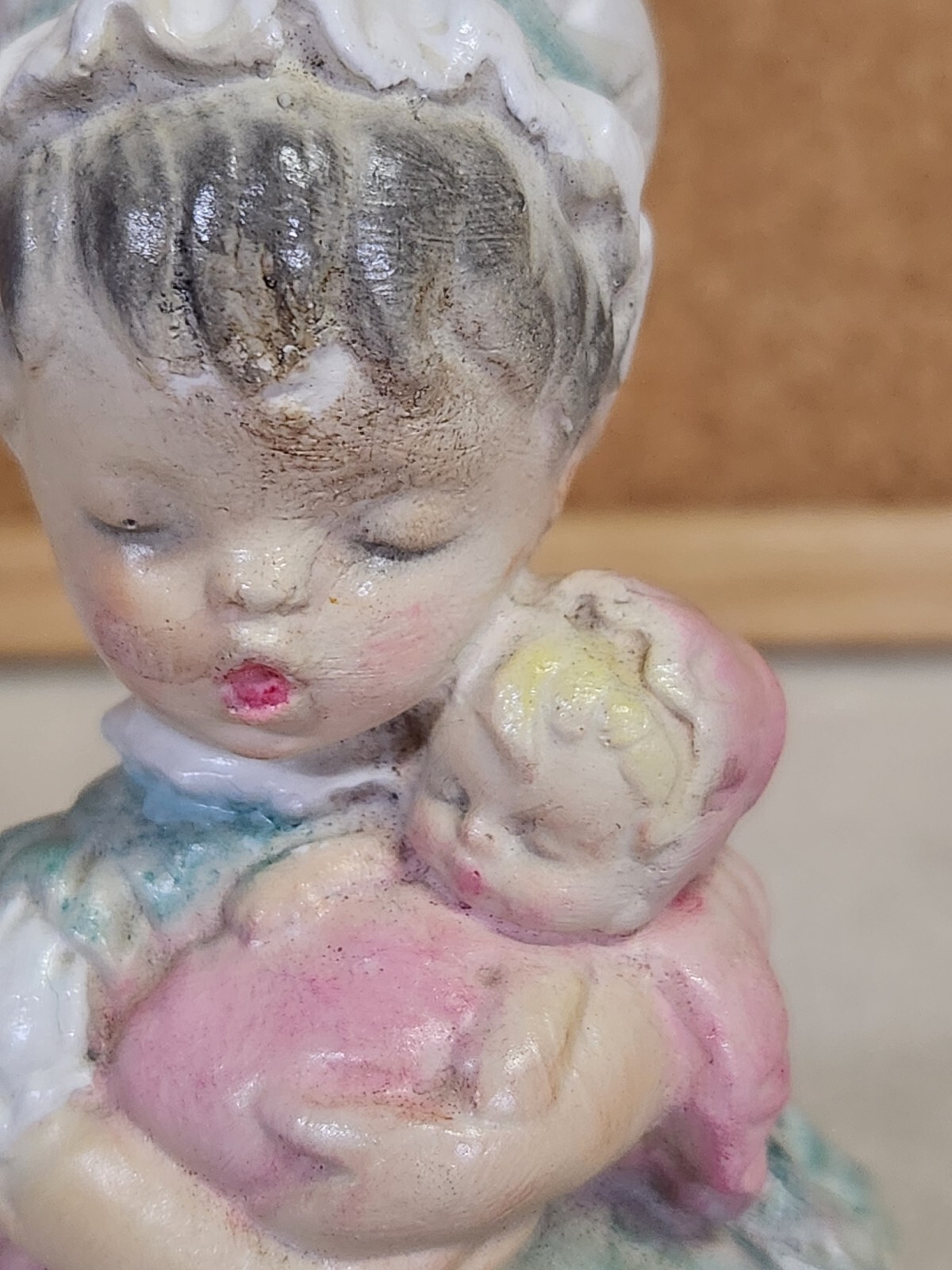 Vintage Ceramic Figurine – Woman Holding Baby 4″ Tall