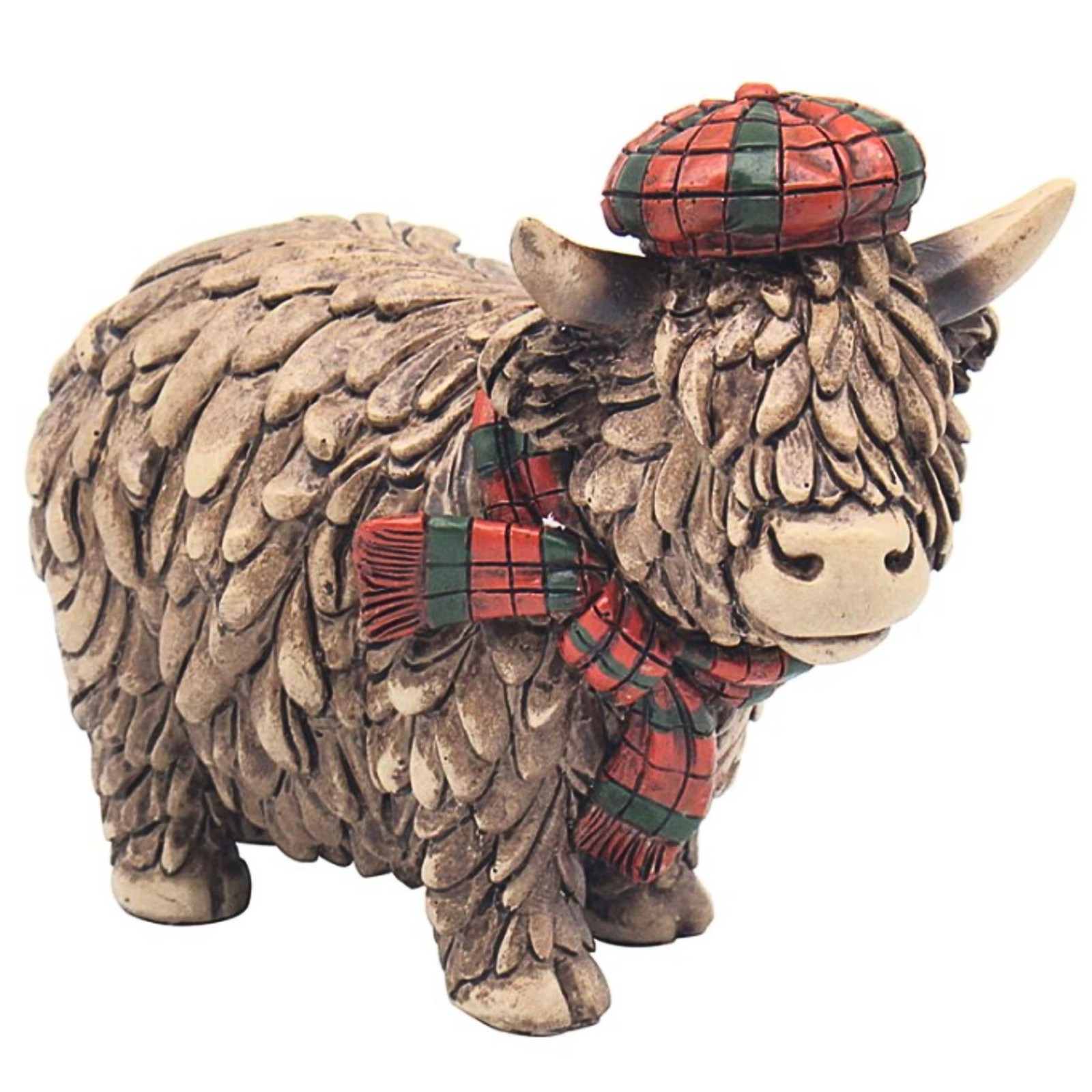 Hughie Highland Cow wood effect ornament by Lesser & Pavey (13cm)