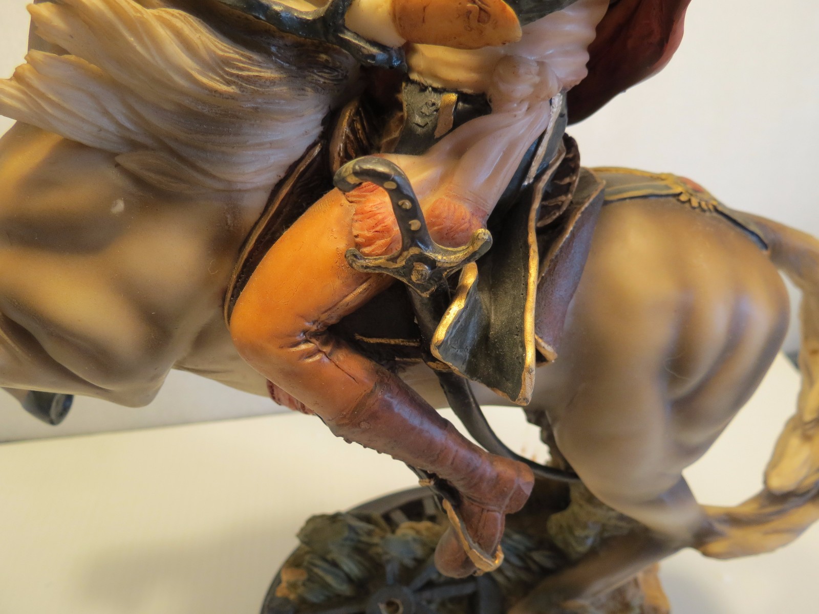 Very Rare 16″ Napoleon Bonaparte on Horse Porcelain Ceramic Figurine, Excellent