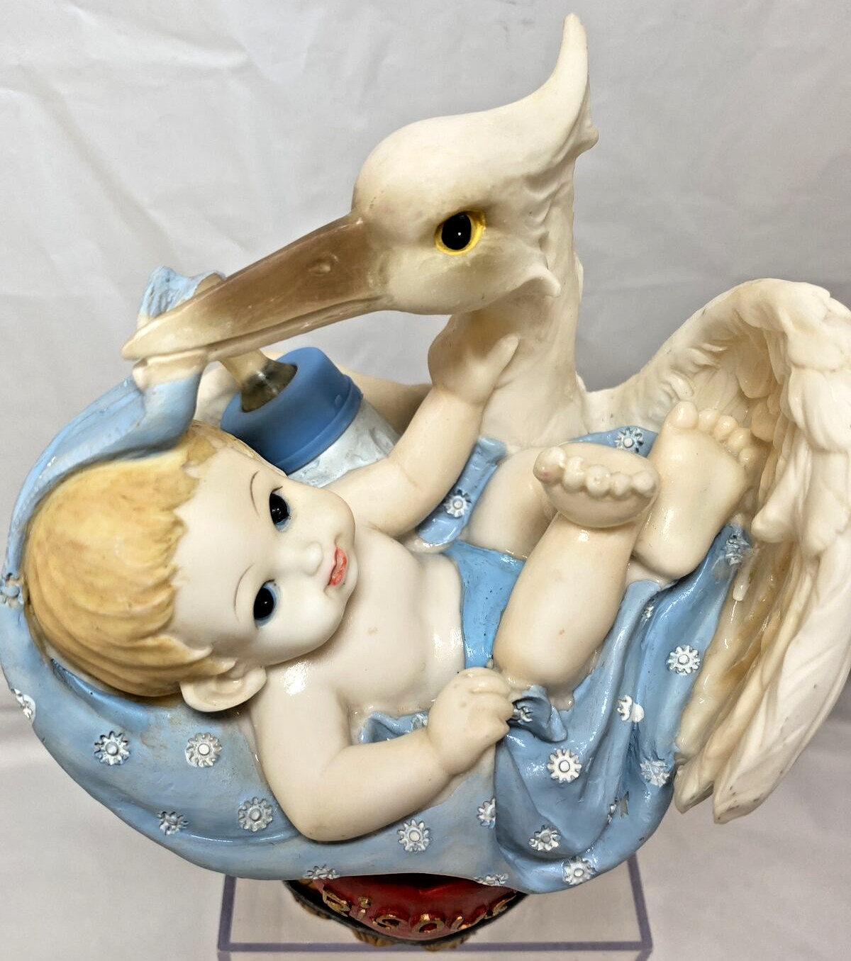 Turtle King corp. Adorable Resin Stork With Baby Bank