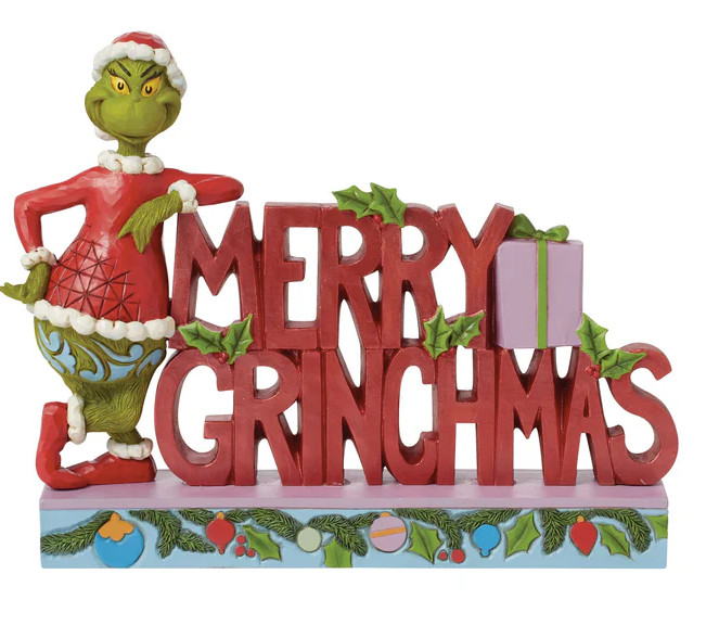 Jim Shore Christmas Grinch “Merry Grinchmas” Word # 6015221 NIB