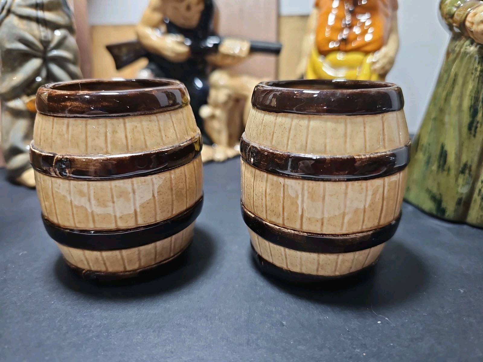 Specialty Molds 1984 Vtg Shiny Ceramic Set Hillbilly Moonshine Outhouse Unmarked