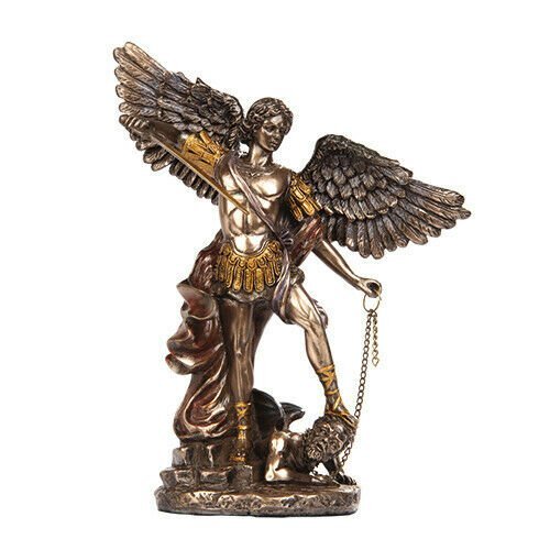 PTC 6 Inch Small Saint Michael Archangel Bronze Finish Statue Figurine