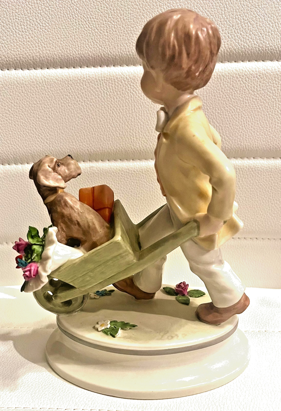 Goebel Hummel Boy pushing Dog “Courting Country Style” Lore 250 1970