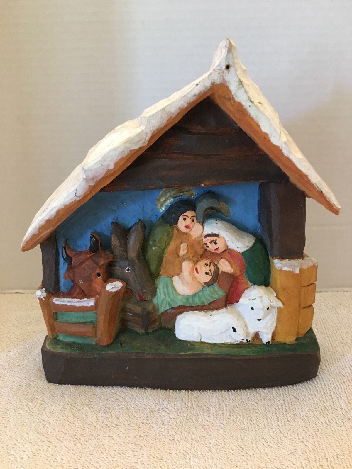 Polish Folk Art Wood Carved Sculpture Rare Artist Signed Mieczyslaw Grabunczyk