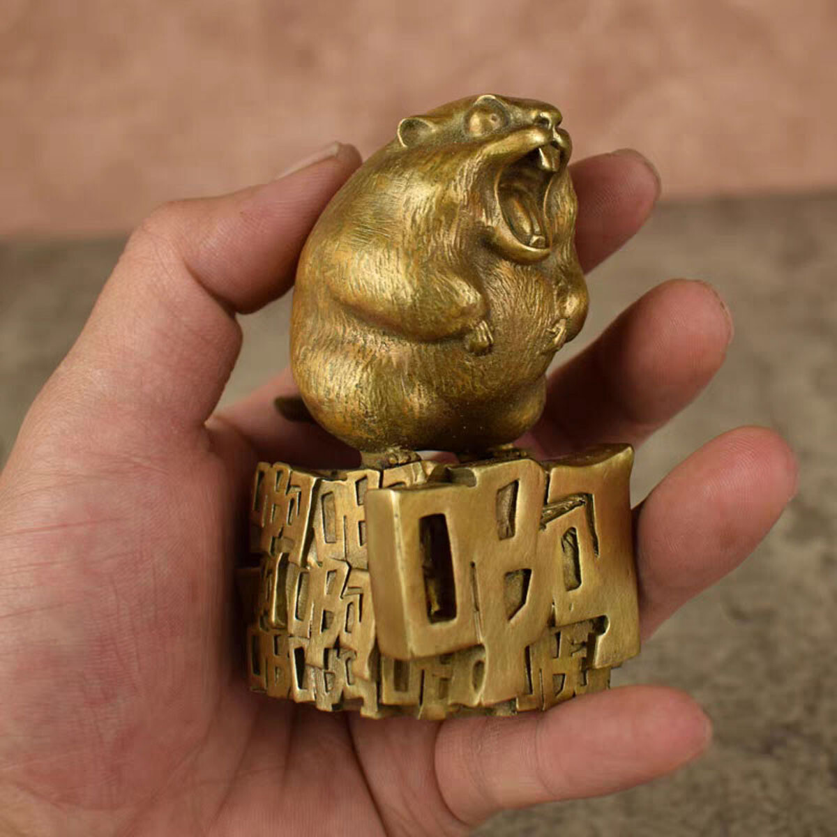 Lost Wax Casting Brass Groundhog Sculpture, Art Statue, Collectible Decor, gift