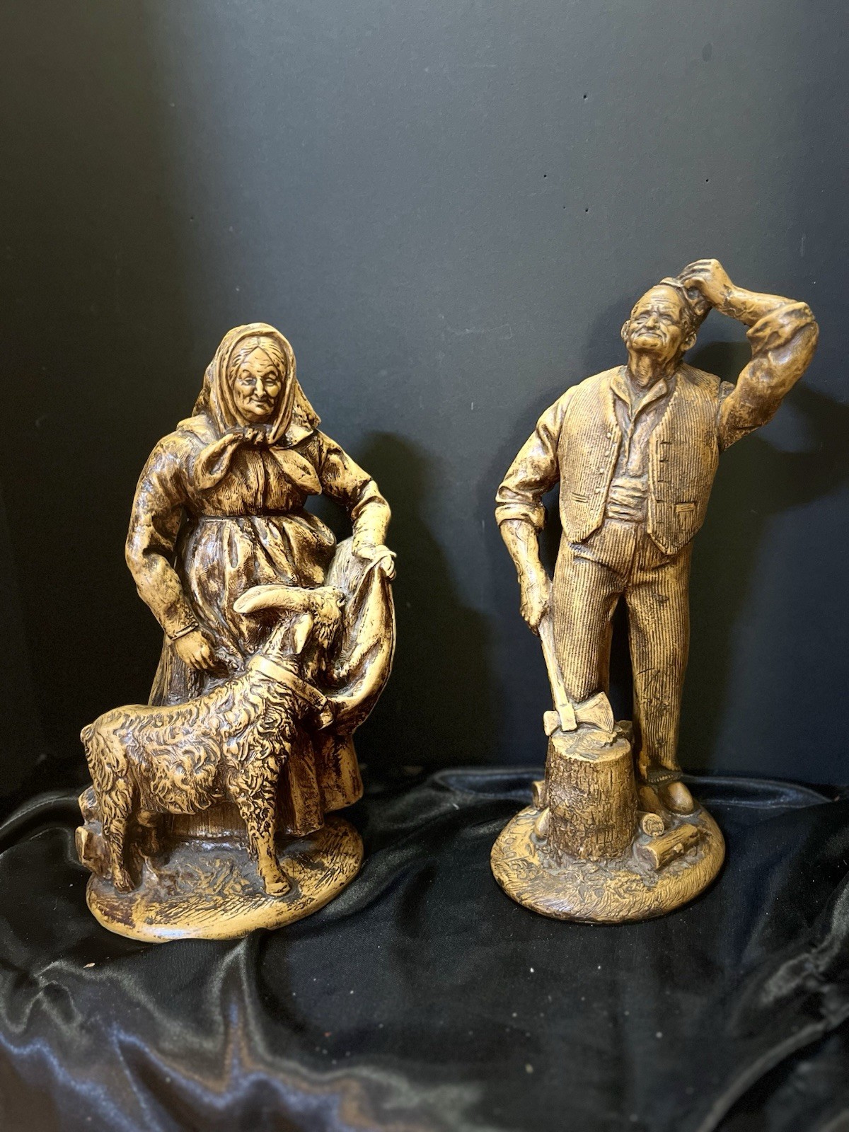 pair of Vintage collectible Simone Jouglas figures