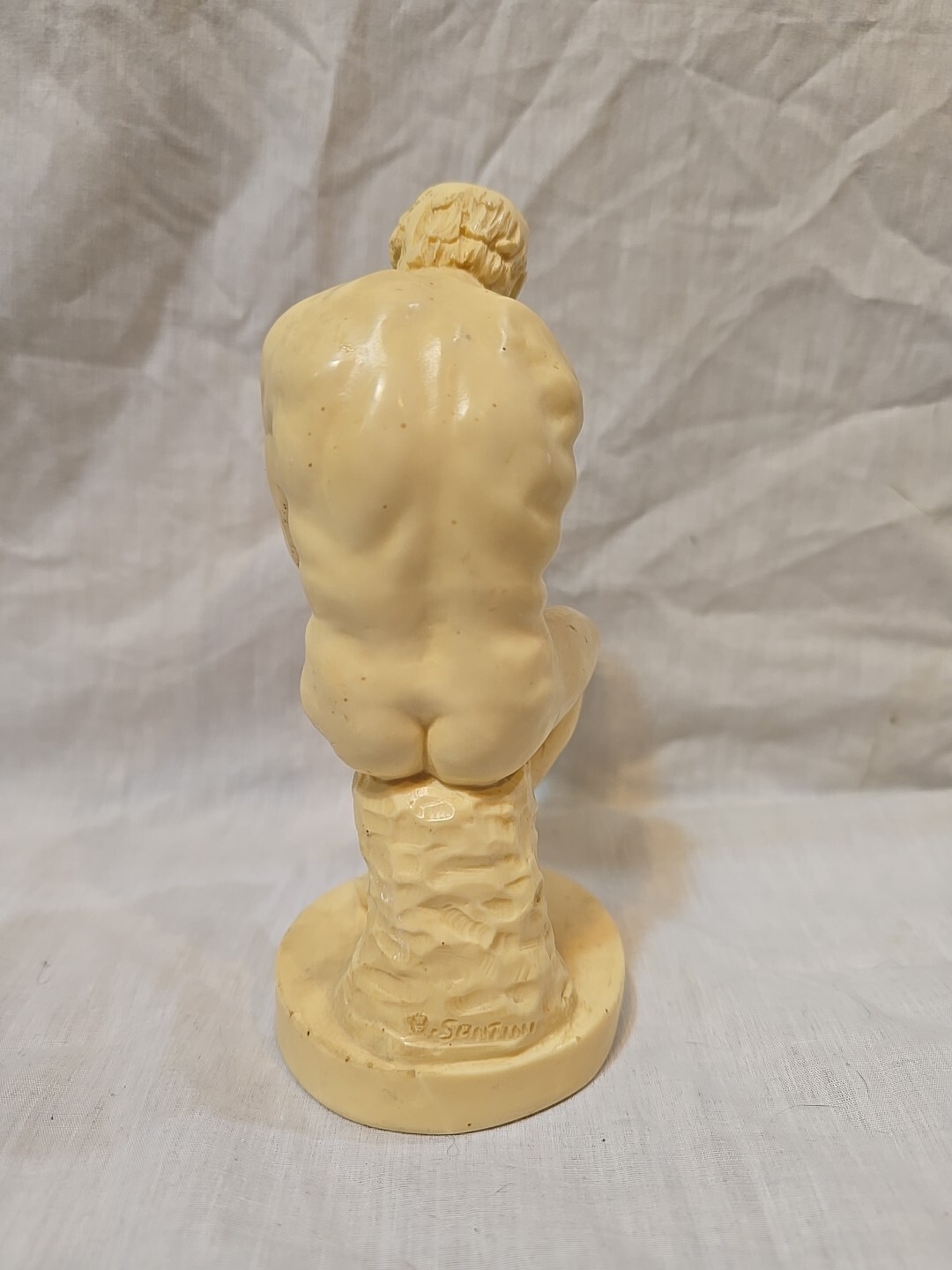 Vintage Signed A. Santini “Thinking Man” Sculpture Figurine Italy Handmade