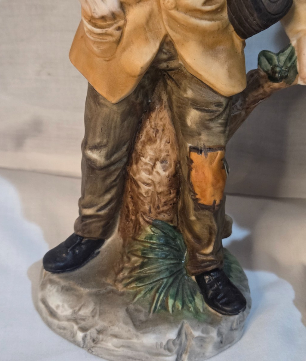 Vtg Homco Porcelain Old Man Woman Figurine Pair Rustic Peasant Couple 10”