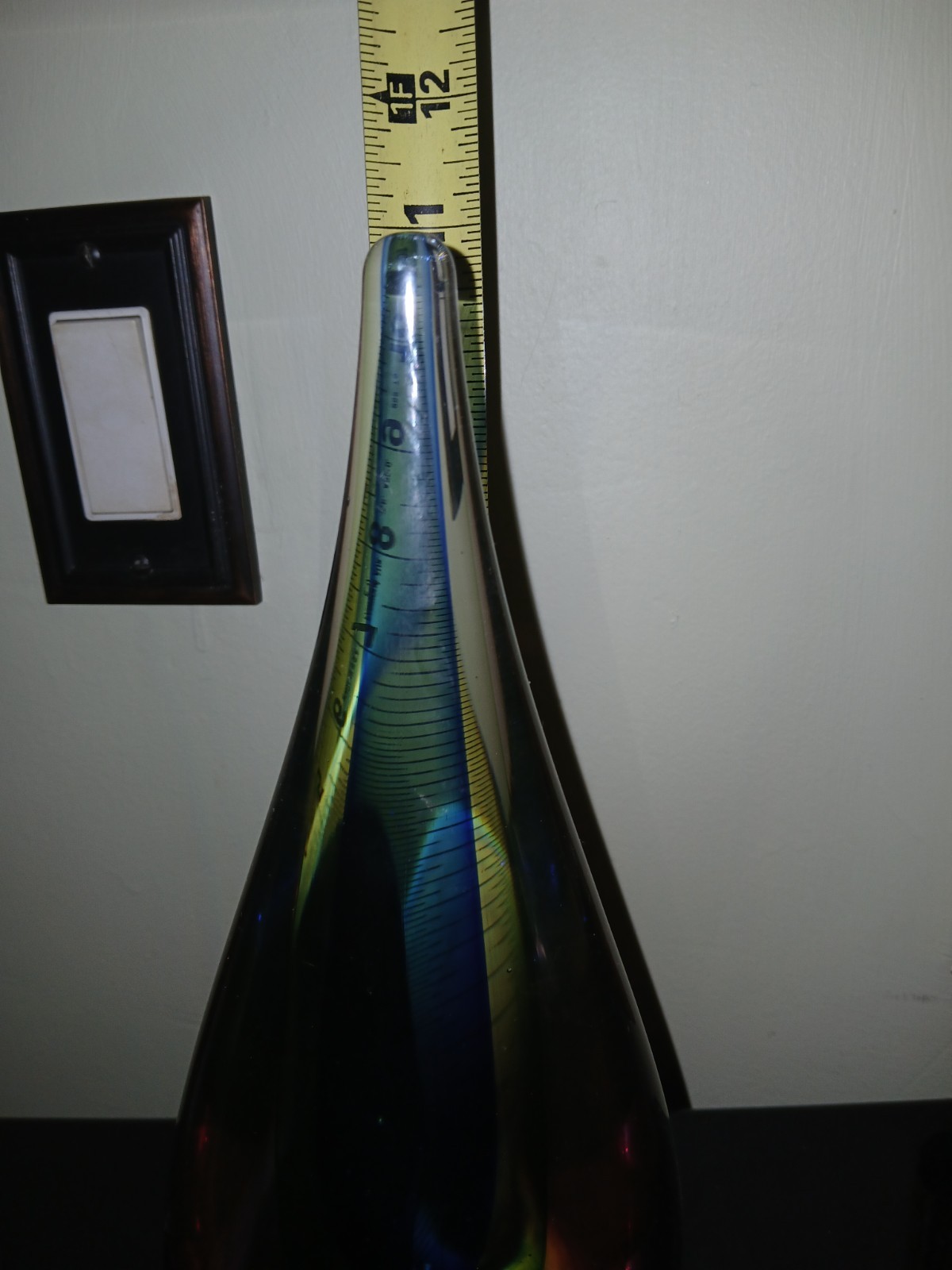 Vintage “MURANO” Italian Art-Glass/Hand Blown Sommerso Style Teardrop Sculpture